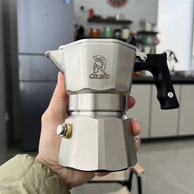 科布罗不锈钢三阀摩卡壶煮浓香咖啡家用意式咖啡机户外露营