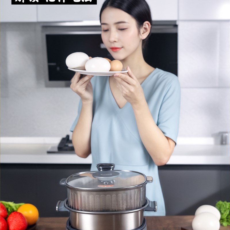 爱德分体式电火锅母婴级316不锈钢钛合金内胆家用多功能电热煮锅