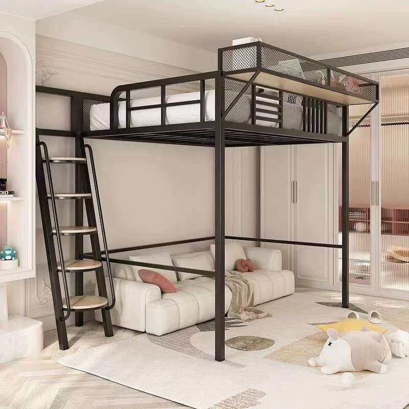 复式铁艺loft高架悬浮床双层跃层设计省空间家用阁楼上下铺卧室床