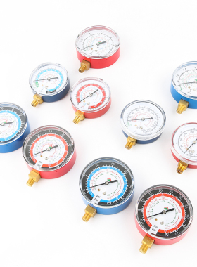 鸿森R22R134aR410加氟表头Y70Y80冷媒表汽车空调压力表头制冷工具