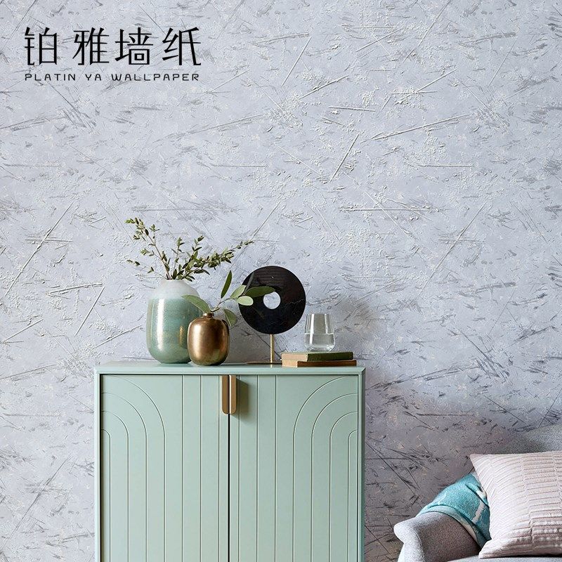 烫金斑驳无纺布墙纸灰色蓝色墙纸法式复古客厅卧室背景壁纸高级感