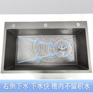 不锈钢水槽家用手工大单槽新款 工厂直销 右侧下水加厚洗碗洗菜池