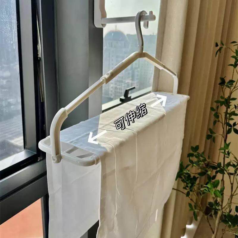 可伸缩加长晾衣架家用阳台晾晒床单浴巾衣架架毛巾枕头可折叠衣架