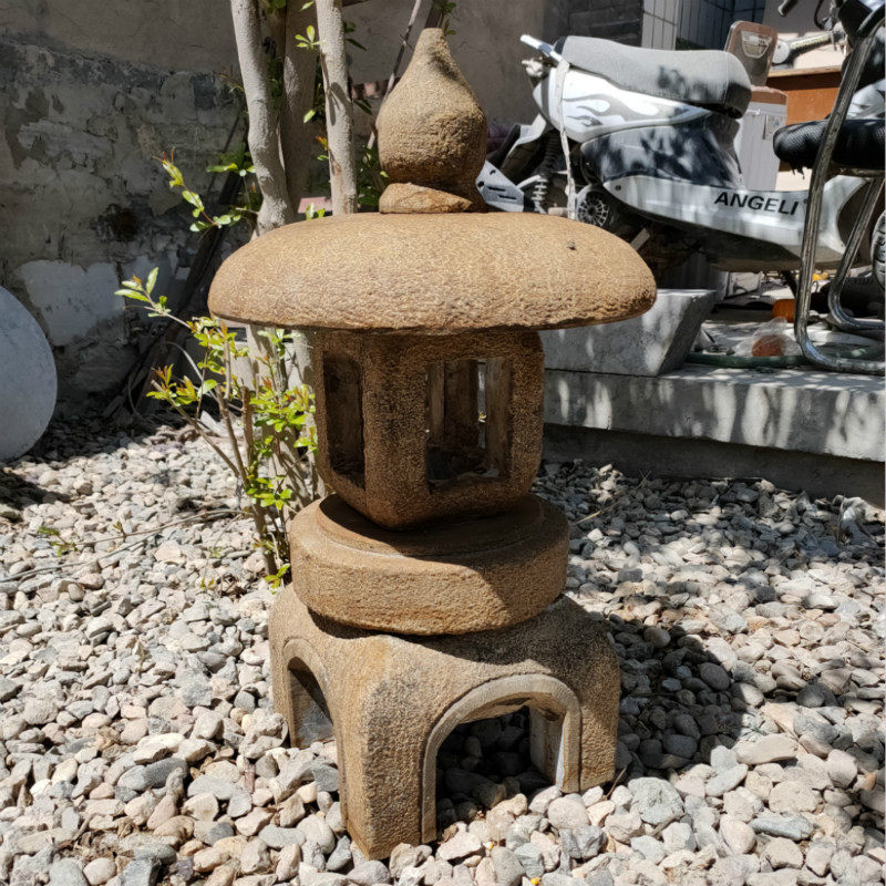 石灯笼日式庭院石雕青石庭院草坪落地灯户外仿古园林石头灯摆件