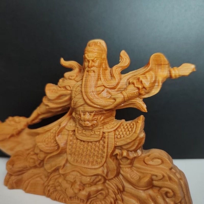 崖柏木武财神关二爷木质雕刻关公神像客厅玄关装饰汽车载摆件
