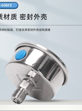 精选上海成具仪表不锈钢耐震压力表轴向无边YN-60BF/Z防震蒸汽耐