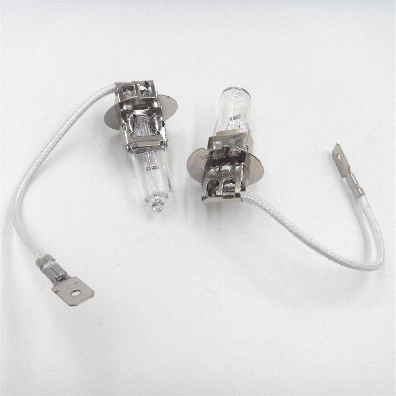 挖机铲车装载机12V55W叉车前大灯工作灯汽车H3雾灯泡24V100W带线
