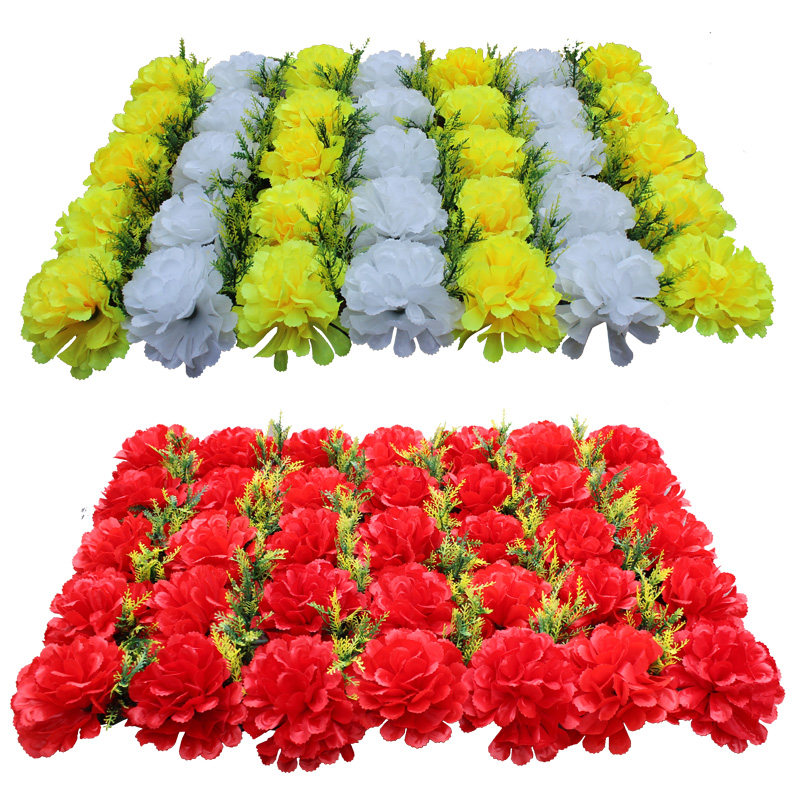 仿真花菊花排摆放花绢花扫墓排花假花电子花圈装饰花广告花墙花柱
