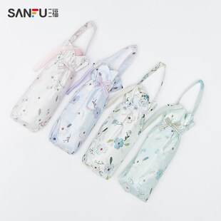 三福缔卡洛卡清新碎花系五折雨伞 便携晴雨两用太阳伞828665