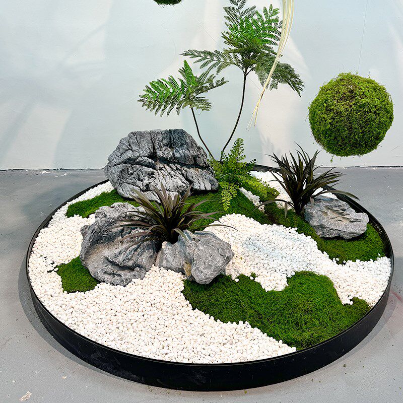 仿真苔藓球型植物吊顶装饰创意造型绿植草球酒店橱窗室内景观造景