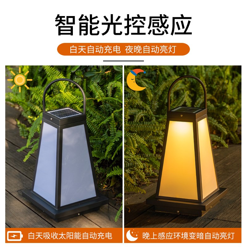 宏迪莱太阳能日式庭院草坪灯户外花园别墅草地灯室外中式落地灯