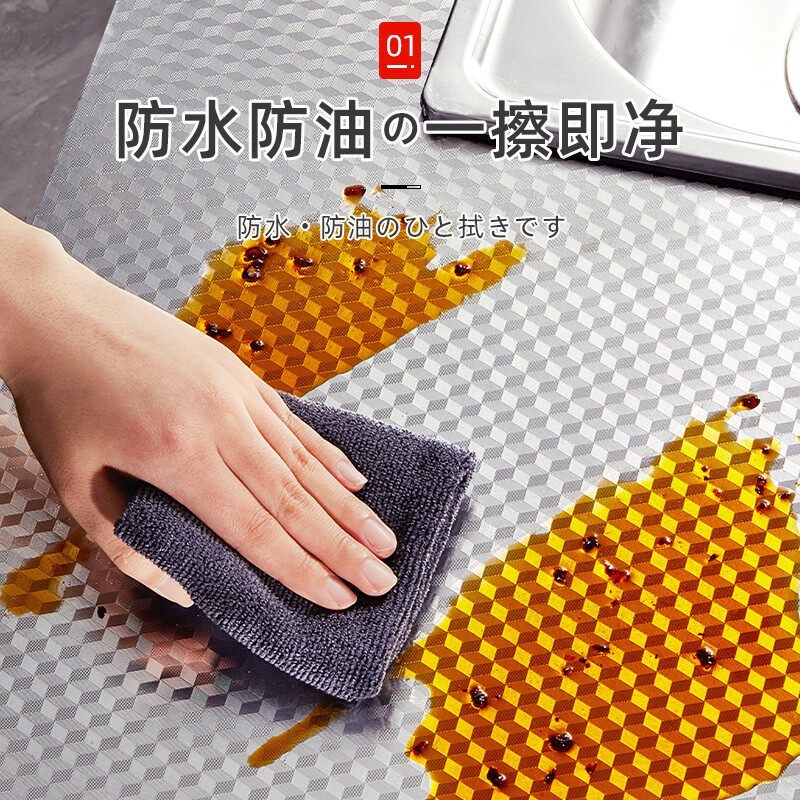 厨房贴纸防油防火耐高温灶台墙纸防水橱柜贴膜铝箔锡箔纸防潮自粘