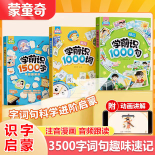 蒙童奇识字大王识3000字学前认字卡片幼儿启蒙儿童早教书幼小衔接