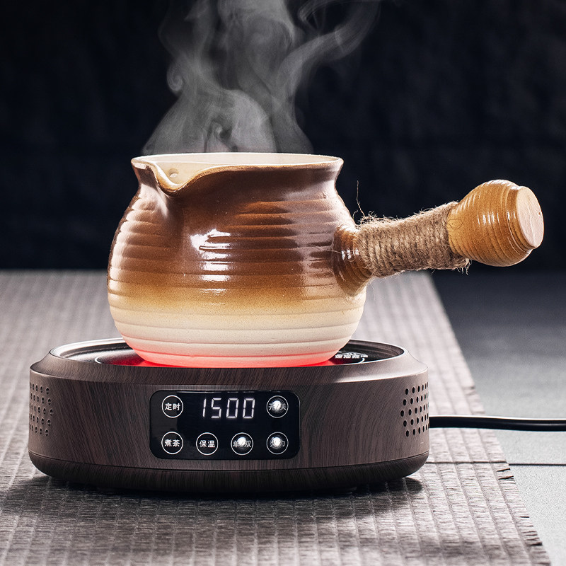 陶壶罐罐茶围炉煮茶专用烤茶壶可干烧单壶家用大功率黑晶炉煮茶器