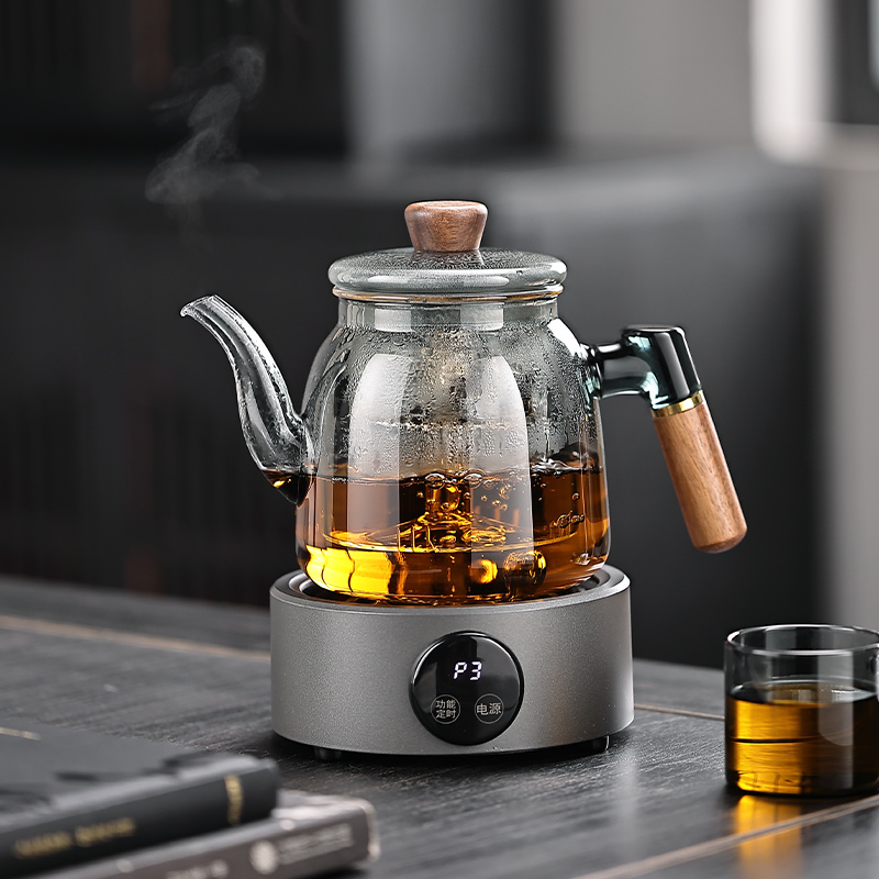 静音小容量玻璃蒸煮茶套装烧水壶