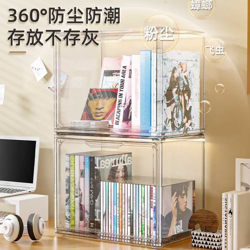 透明专辑收纳盒防尘亚克力展示盒收纳箱黑胶唱片收纳盒cd盒展示架