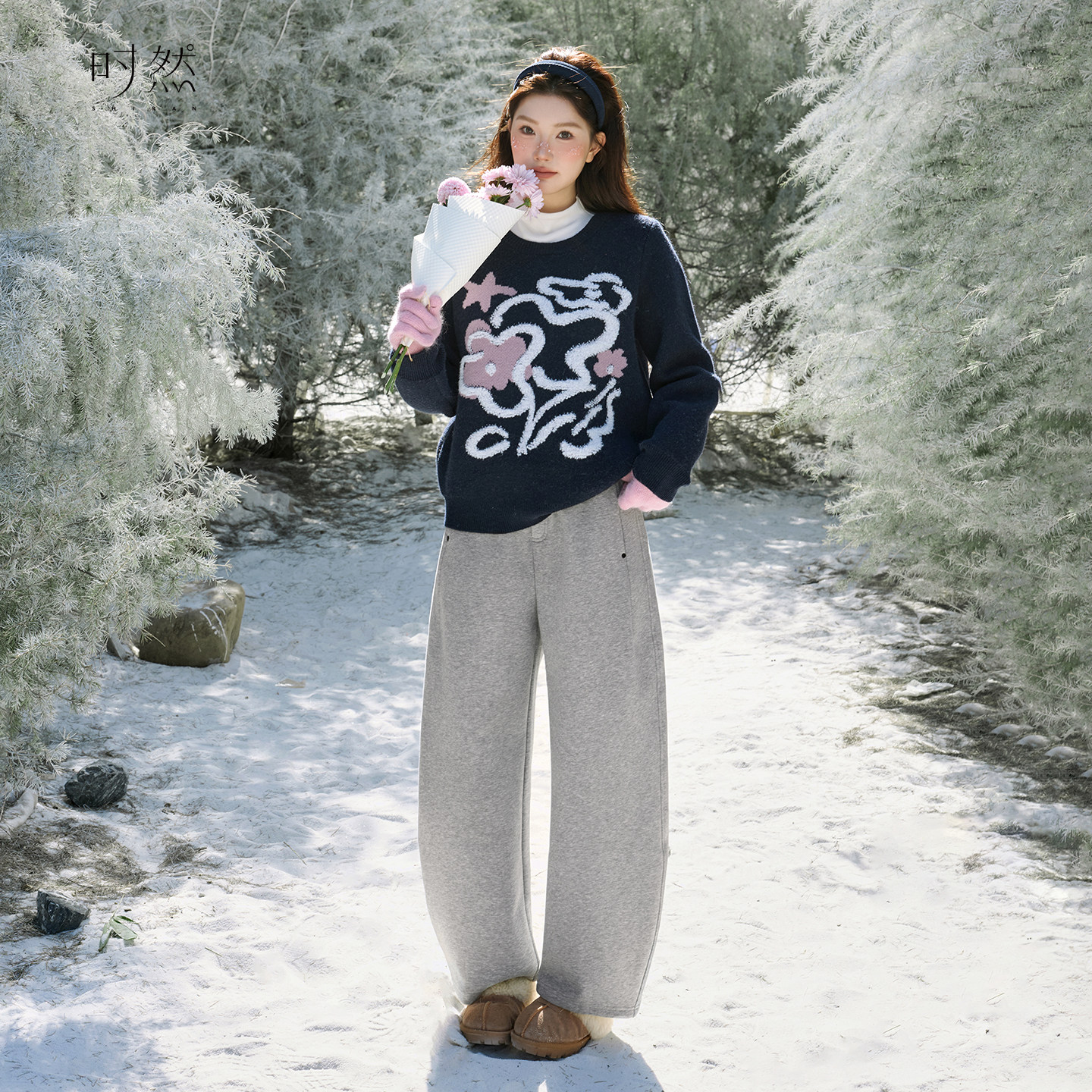 时然大码灰色阔腿裤冬季加绒加厚卫裤微胖mm女装裤子直筒裤弯刀裤,女装/女士精品,大码裤装,淘宝优惠券,粉丝福利购,淘宝优惠卷