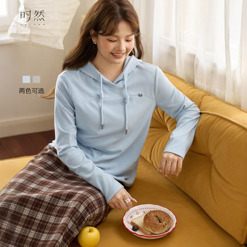 时然莱赛尔长袖卫衣女