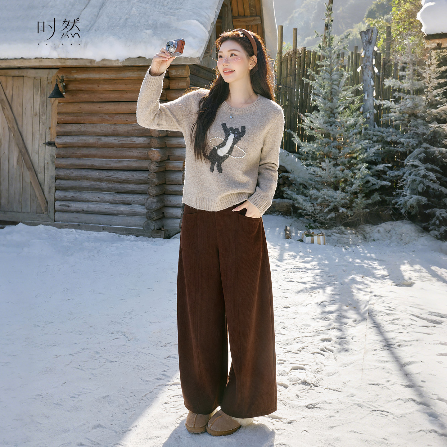 时然大码灯芯绒弯刀裤微胖mm冬季加厚阔腿裤新款女装高腰裤子长裤,女装/女士精品,大码裤装,淘宝优惠券,粉丝福利购,淘宝优惠卷