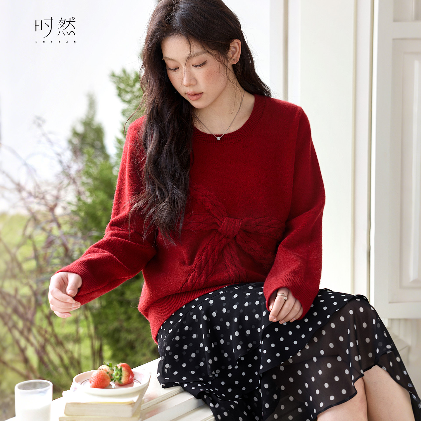 时然大码新年红色毛衣微胖冬季女装微胖过年战袍针织衫新品显瘦,女装/女士精品,大码内搭,淘宝优惠券,粉丝福利购,淘宝优惠卷