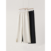 微胖MM26年春季 直筒裤 新款 显瘦遮肉针织开衩休闲裤 时尚 时然大码