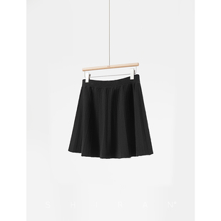 百搭遮肉遮胯短款 韩系时尚 针织百褶半身裙 微胖MM24年秋季 时然大码