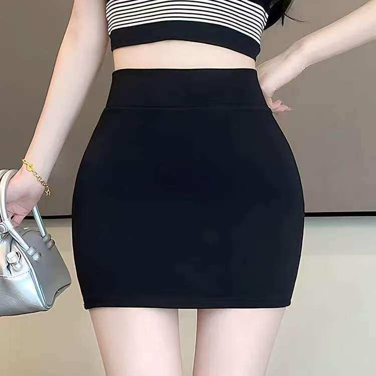 辣妹网红爆款夏季包臀短裙性感纯欲风高腰大码弹力百搭显瘦半身裙