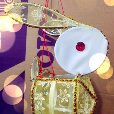 中号网纱 儿童 中秋 元宵兔灯笼 花灯 手提兔子 纯手工制作
