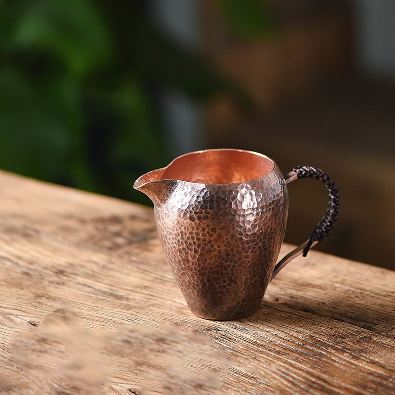 手工纯铜公道杯日式复古加厚耐热茶海分茶器家用均杯功夫茶具配件