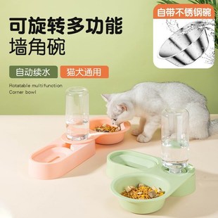 宠物喝水碗猫咪猫碗猫狗通用食盆不湿嘴流动饮水机自动喂食