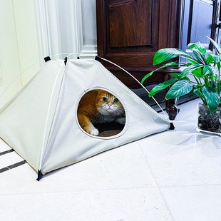 猫房子四季 猫帐篷猫窝猫窝半封闭式 窝垫可拆洗折叠帐篷幼猫成猫