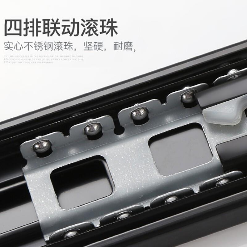 抽屉滑道三节抽屉轨道重型滑B轨侧装阻尼缓冲静音键盘导轨