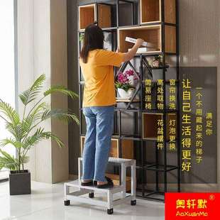 阶铝合金踏台移动平台楼梯脚踏二步三步梯仓38172库取货梯工业踏