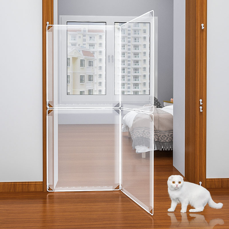 。猫门自由出入门防猫门猫门栏防猫狗狗室内家用免打孔大小型犬栅