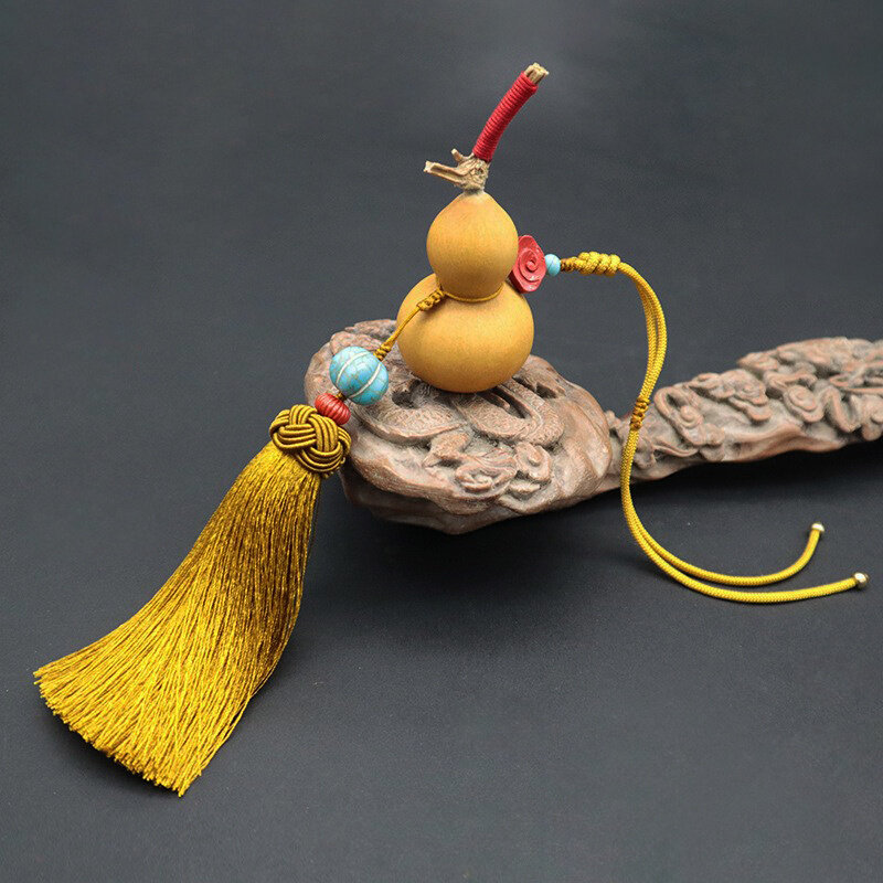 高档挂绳文玩葫芦绳子可调节车后视镜挂件流苏复古手工编织配件绳