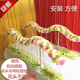 绢花路引铁艺路引过道鹊桥花艺路引背景装 2022婚庆道具新款 饰道具