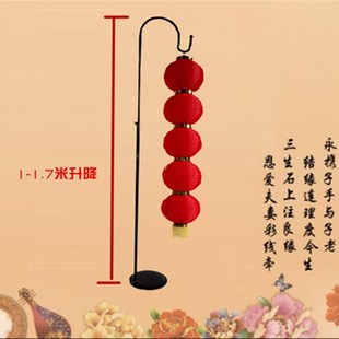 挂架花灯灯杆灯笼支架结实纹路阿水落地吊钩道具挂钩年会黑色挂灯