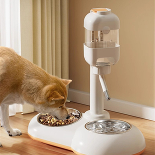 宠物猫咪饮水机不湿嘴喂食器自动挂式 狗狗喝水器立式 狗碗自动猫碗