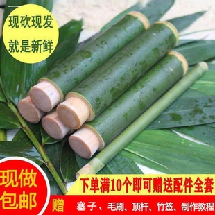 纯绿色手工竹筒粽子模具家用商用夜市摆摊新鲜竹子竹筒糯米饭
