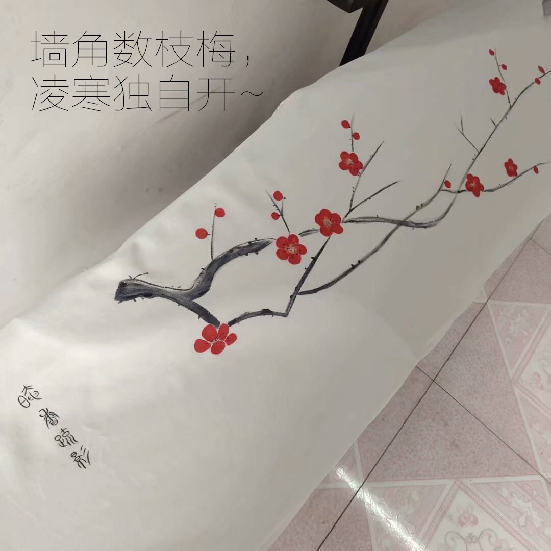 纯手绘原创古琴盖布复古乐器盖布古琴布棉麻防尘罩防干燥新款包邮