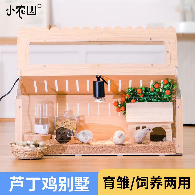 芦丁鸡专用饲养箱笼子鸡窝别墅幼鸡小鸡保温箱卢丁鸡房子造景小屋