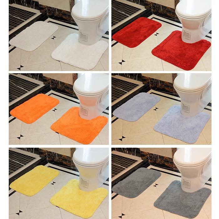 现代简约ins风全棉浴室吸水地垫马桶U型脚垫卫生间防滑厕所家用