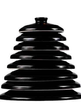 黑色圆饼单炖陶瓷盖汤黄焖鸡煲仔饭砂锅盖子5个起多省包邮锅柄配