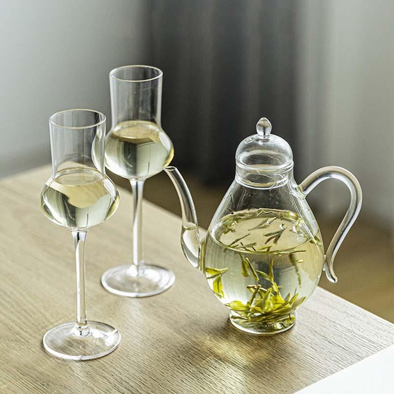 日式玻璃执壶仿宋耐热可煮宋风一人小茶壶绿茶专用手执泡茶壶茶杯