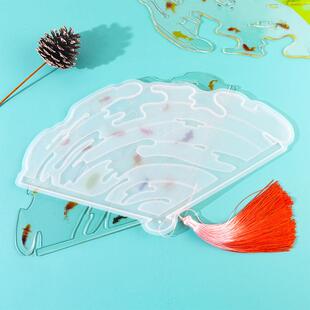 DIY扇子滴胶模具古风中国扇硅胶模具汉服配饰扇子模具