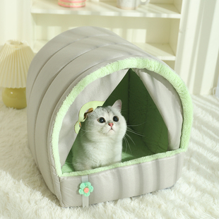 猫窝四季 保暖睡觉躲避屋猫牀猫帐篷 通用宠物牀封闭式 小猫房子冬季