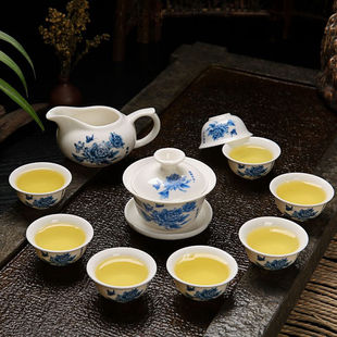 茶具旅行功夫茶具小套装 旅行茶具可携式 家用陶瓷盖碗茶杯整套户外