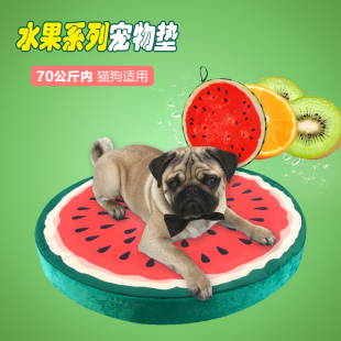 可拆洗宠物垫子猫狗西瓜水果靠垫办公室汽车透气加厚圆形