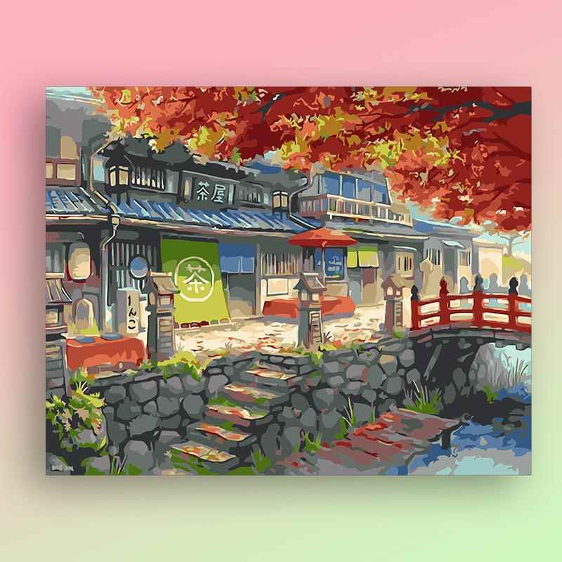 佳彩天颜 数字油画diy手工手绘填色涂充装饰客厅风景建筑梦幻别墅图片