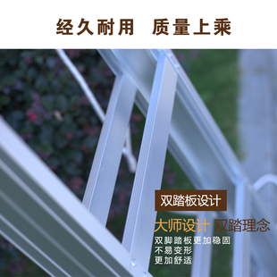 12米加宽双踏单面直梯 梯子加厚铝合金工程梯子单面伸缩梯4